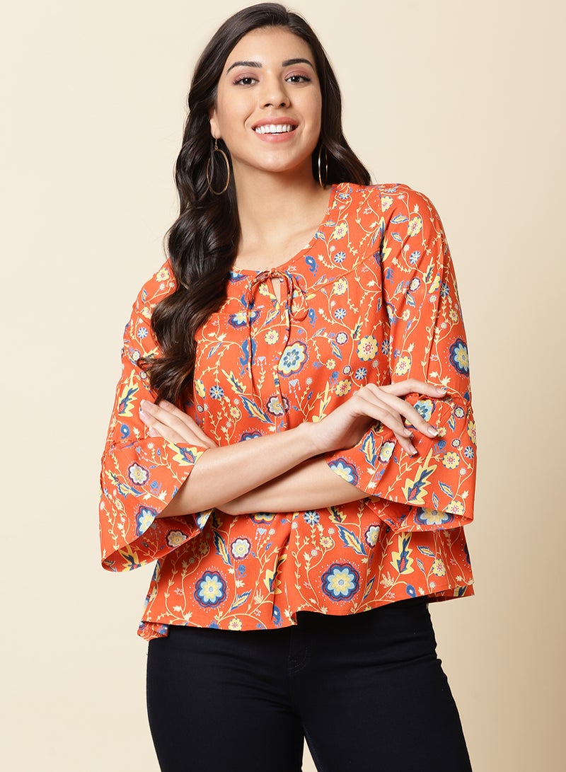Aila Casual Top Orange  - Image 1