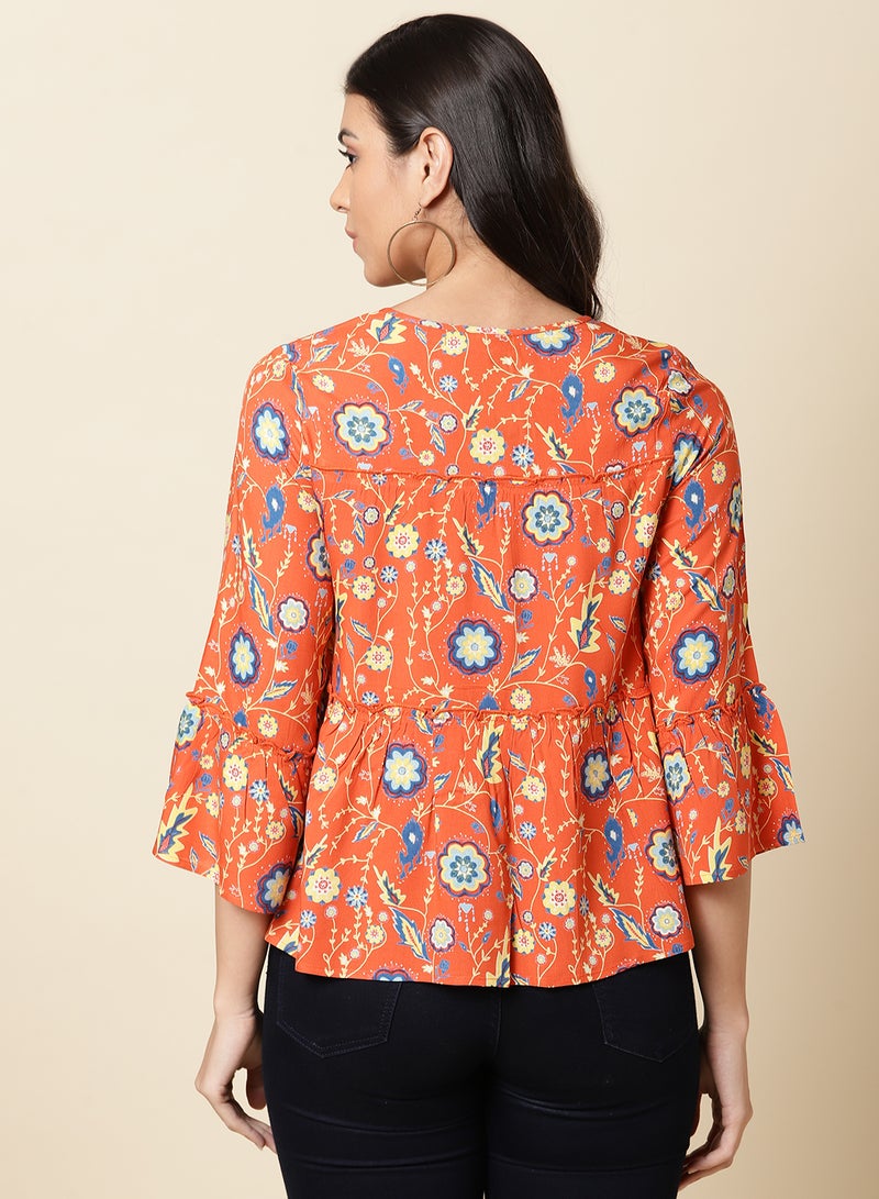 Aila Casual Top Orange  - Image 2
