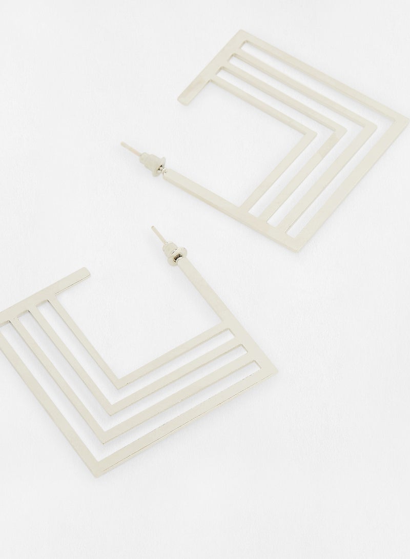Sivvi x D'Atelier Geometric Cut-Out Hoop Earrings - Image 2