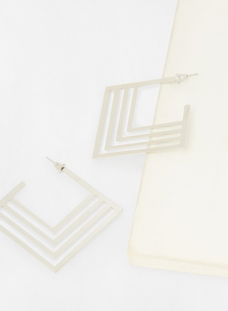 Sivvi x D'Atelier Geometric Cut-Out Hoop Earrings - Image 3