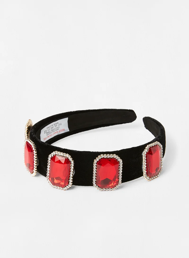 Sivvi x D'Atelier Faux Rhinestone Hairband red