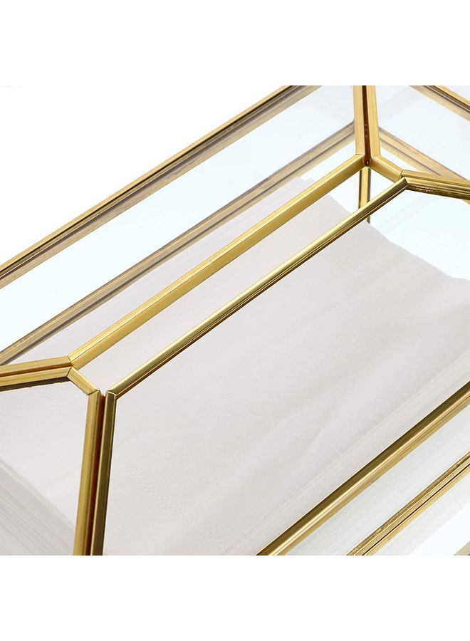 دوبكارت Tissue Paper Holder Box Silver/Gold 23x12x12cm  - Image 3