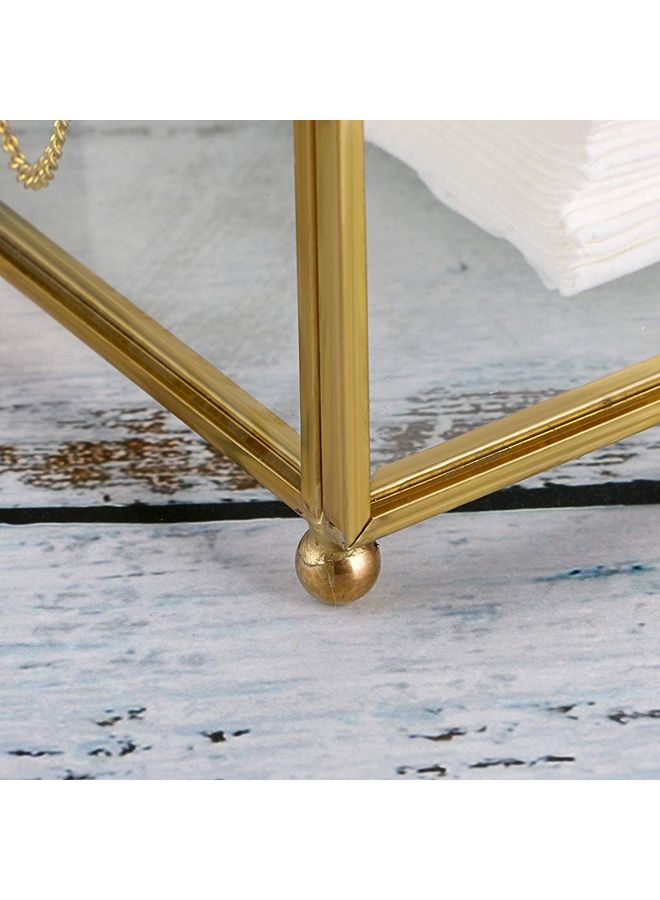 دوبكارت Tissue Paper Holder Box Silver/Gold 23x12x12cm  - Image 5