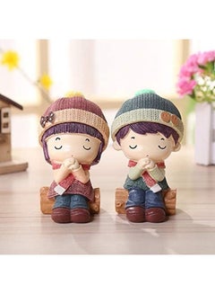 2-Piece Resin Decorative Doll Set Multicolour