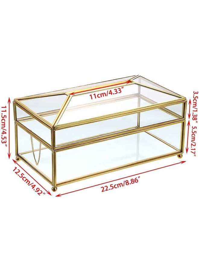 دوبكارت Tissue Paper Holder Box Silver/Gold 23x12x12cm  - Image 2