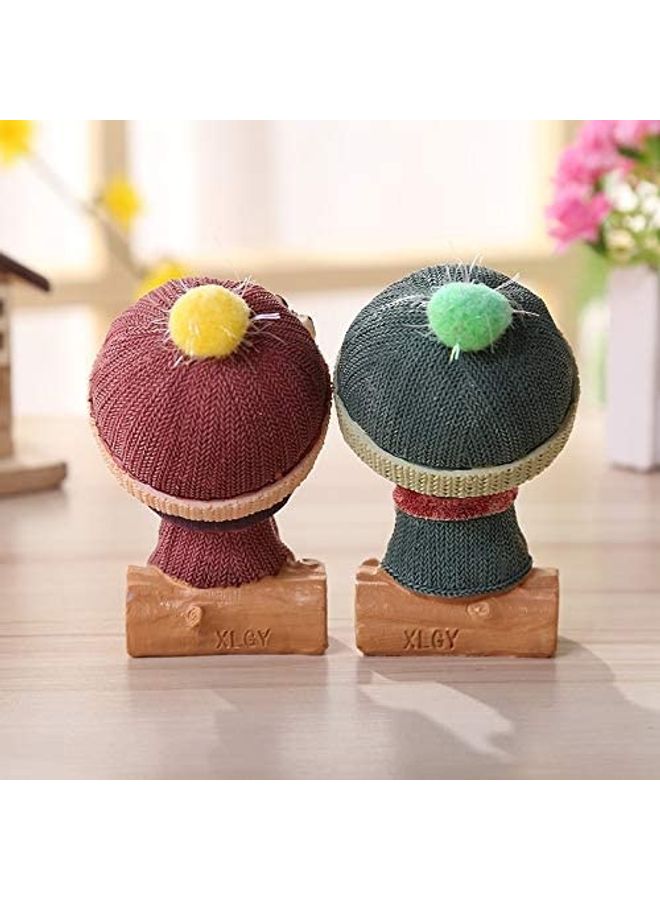 Dubkart - 2-Piece Resin Decorative Doll Set Multicolour - Image 1