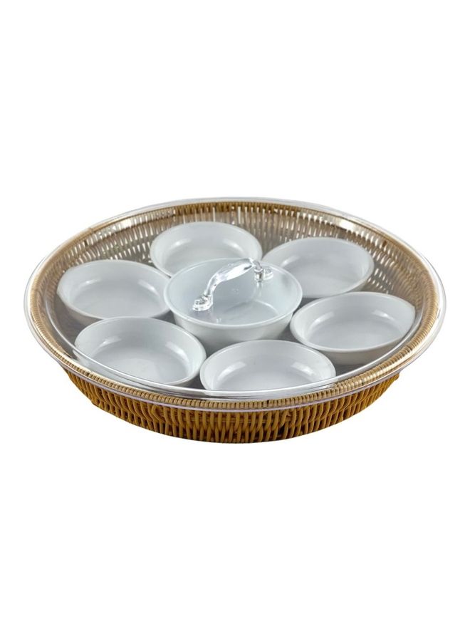 AFAQ - Breakfast Tray Brown/Clear 35x35x7cm - Image 1