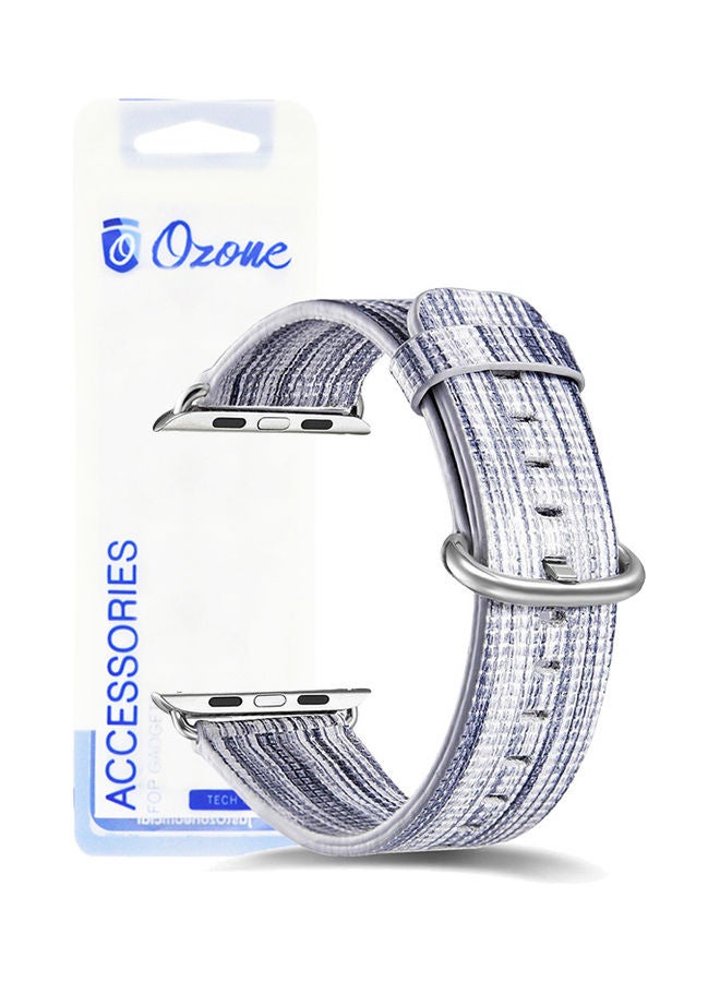 O Ozone Replacement Band For Apple Watch 1/2/3/4 42-44mm White/Blue - Image 1