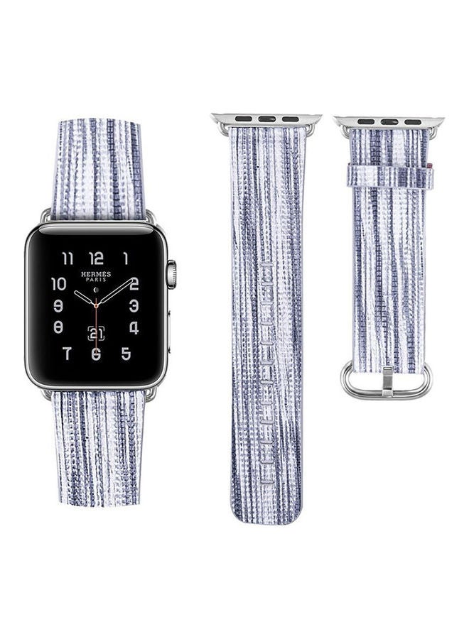 O Ozone Replacement Band For Apple Watch 1/2/3/4 42-44mm White/Blue - Image 3