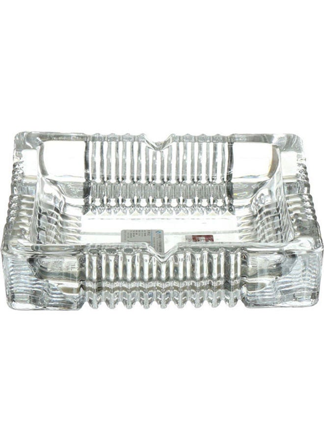 Decorated Glass Ashtray Clear