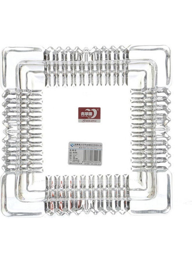 منفضة سجائر زجاجية مربعة مقاس 4، لون شفاف شفاف