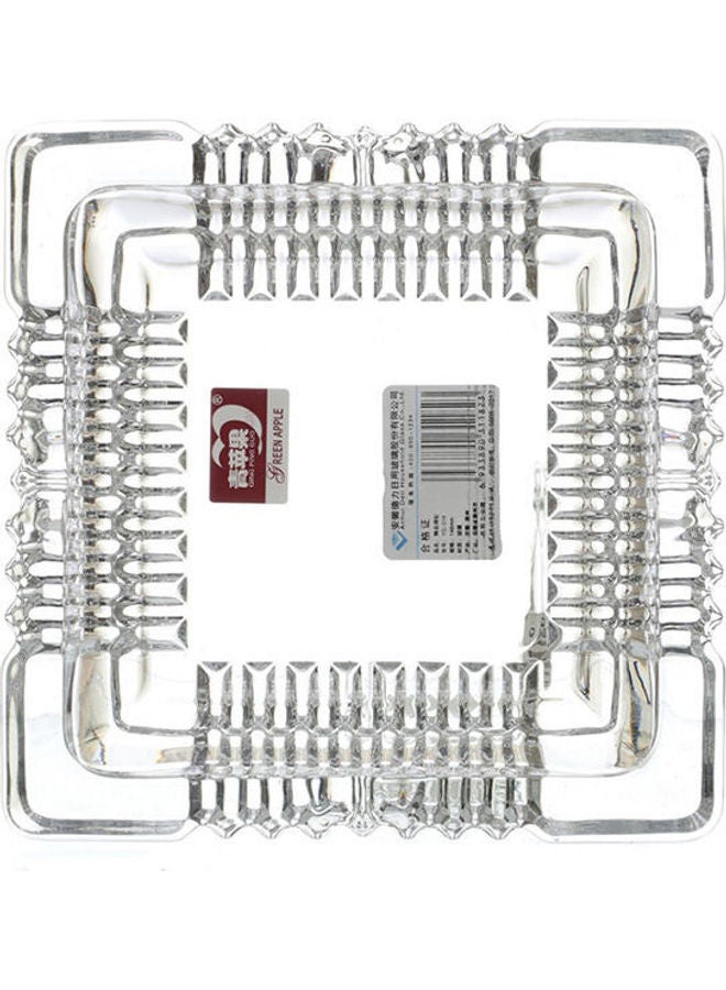 Square Glass Ahstray Size 3, Transparent Clear