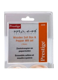 Prestige Set Peppermill & Salt Box Brown 15cm  - Image 4