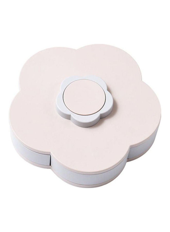 صندوق تخزين حلوى وفاكهة بتصميم بتلات الزهور يحتوي على 5 أقسام قابلة للتغيير للفاكهة المجفّفة والمكسّرات والوجبات الخفيفة وأدوات تنظيم دوّارة متعدد الألوان - Image 1