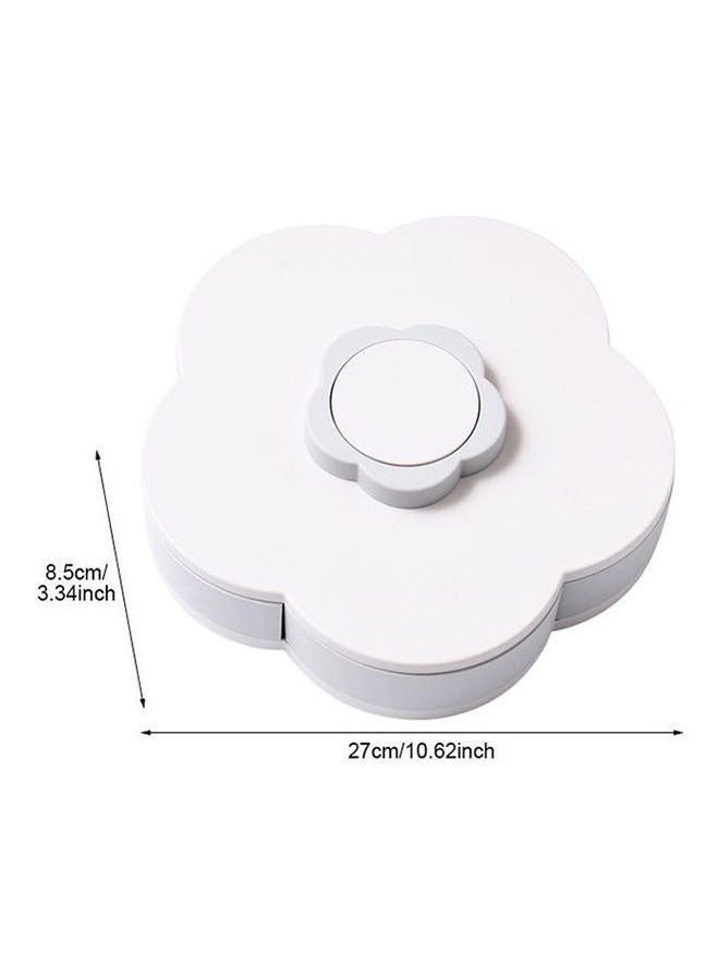 صندوق تخزين حلوى وفاكهة بتصميم بتلات الزهور يحتوي على 5 أقسام قابلة للتغيير للفاكهة المجفّفة والمكسّرات والوجبات الخفيفة وأدوات تنظيم دوّارة متعدد الألوان - Image 3