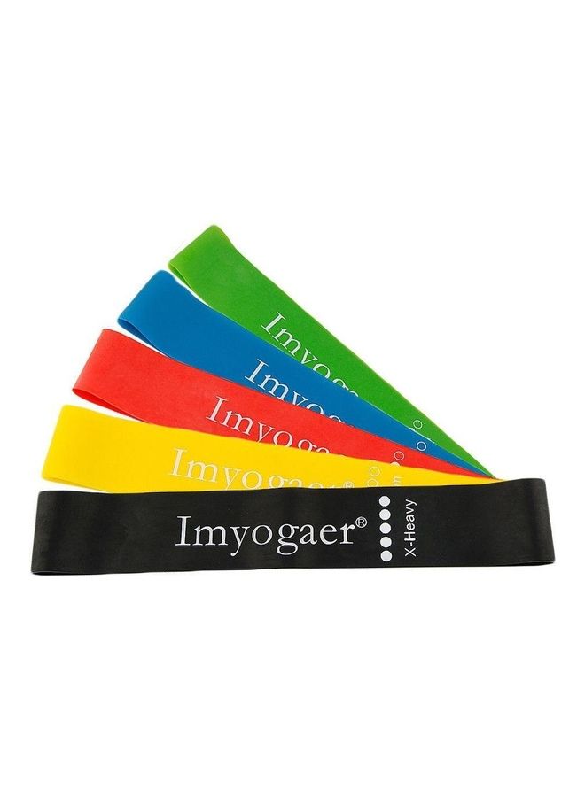 Generic Yoga Stretch Resistance Band Exercise Straps Resistance Loop Bands For Training Gym Yoga Pilates Abs Exercise Fitness Rehab Crossfit Pilates Calisthenics Set Of 5 2.4X7.4cm  - Image 1