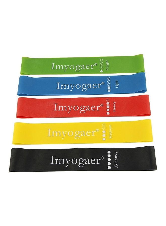 Generic Yoga Stretch Resistance Band Exercise Straps Resistance Loop Bands For Training Gym Yoga Pilates Abs Exercise Fitness Rehab Crossfit Pilates Calisthenics Set Of 5 2.4X7.4cm  - Image 2
