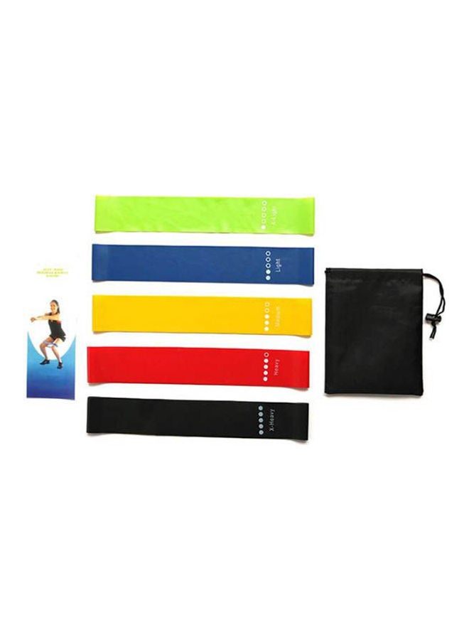5 Color Body Building Yoga Stretch Bands Fitness Resistance Belt Fitness Rubber Band Elastic Exercise Straps Indoor Sport Gym Pull Up For Fit Body Building Exercise 4X9cm