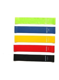 Kanteen Store 5 Color Body Building Yoga Stretch Bands Fitness Resistance Belt Fitness Rubber Band Elastic Exercise Straps Indoor Sport Gym Pull Up For Fit Body Building Exercise 4X9cm  - Image 2
