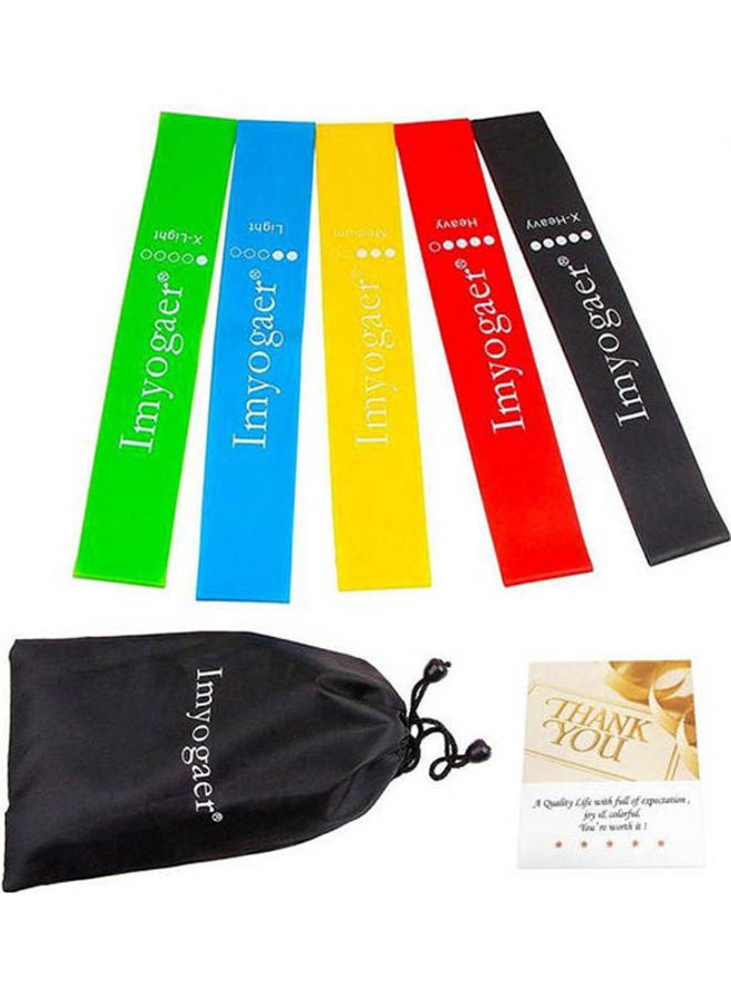 Generic Imyogaer Stretch Resistance Band Fitness Bands - Extra Durable Top Rated Elastic Workout/Exercise Pull-Up Assist Bands For Yoga - Set Of 5  - Image 1