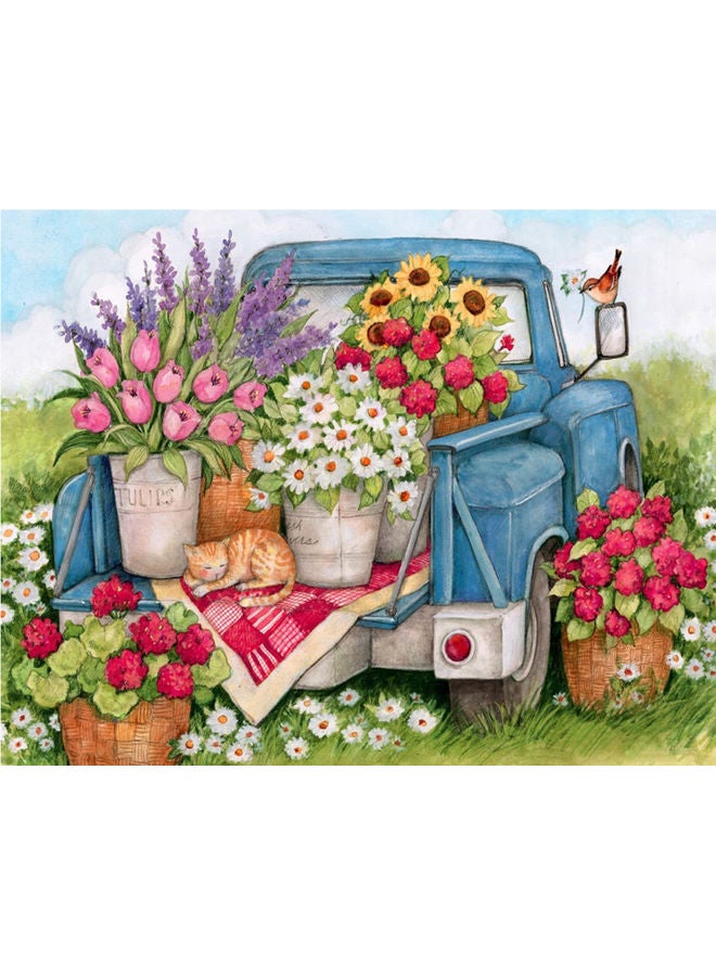 Flower DIY 5D Diamond Painting Kit Multicolour