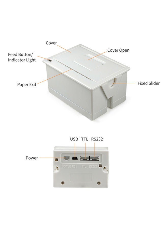Mini 58mm Embedded Thermal Printer White - Image 4