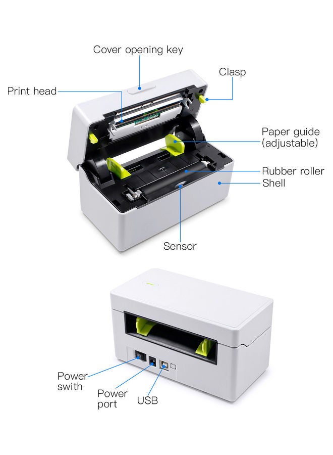 3 Inch Direct Thermal Label Printer White  - Image 4