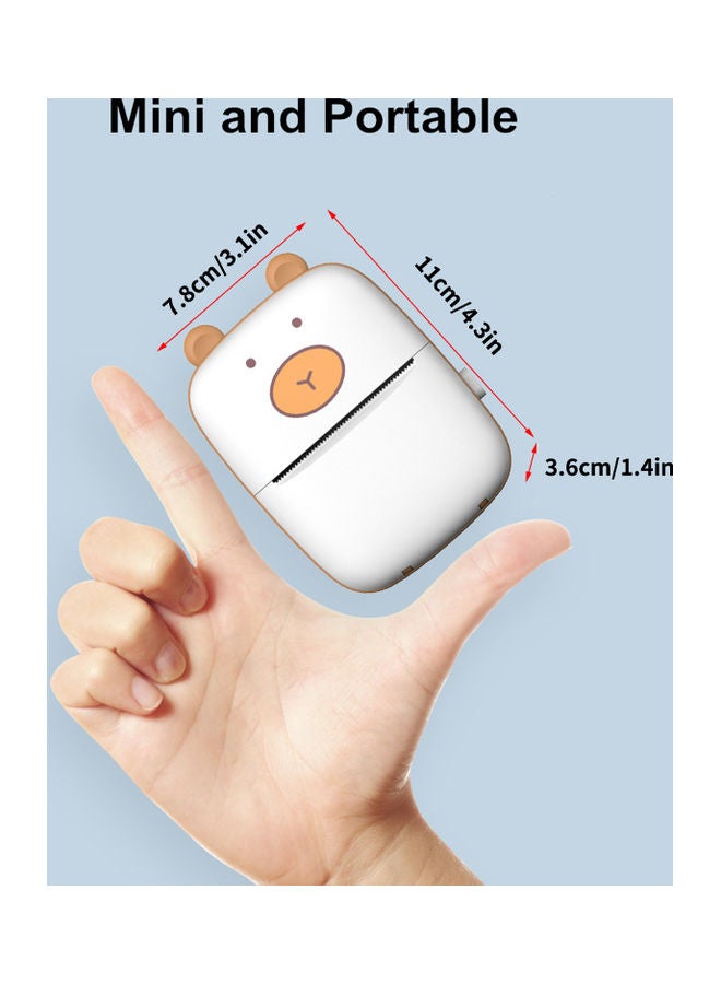 Generic - Mini Portable Mobile Pocket Photo Printer White - Image 1