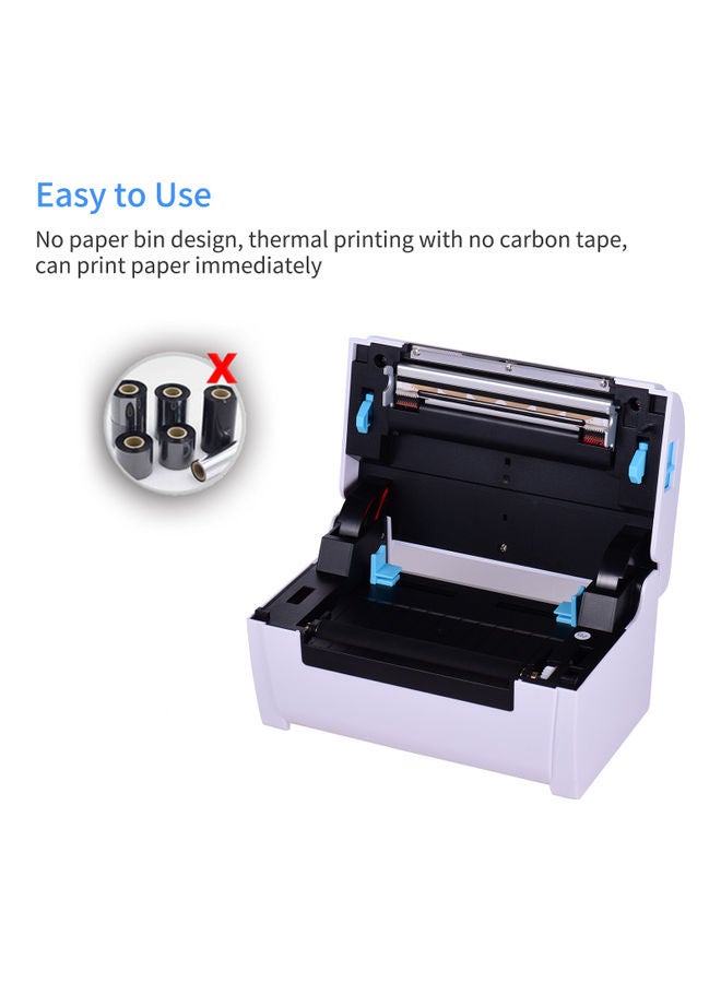 Desktop Bluetooth Hot Label Printer White  - Image 5