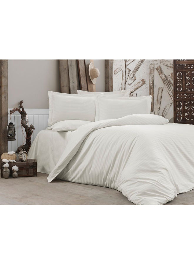 REGAL IN HOUSE 6-Pieces Stripes Pattern Comforter Set Polyester White 260x240cm  - Image 1