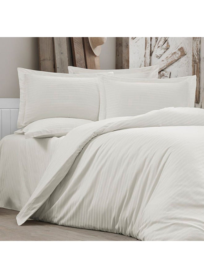 REGAL IN HOUSE 6-Pieces Stripes Pattern Comforter Set Polyester White 260x240cm  - Image 3