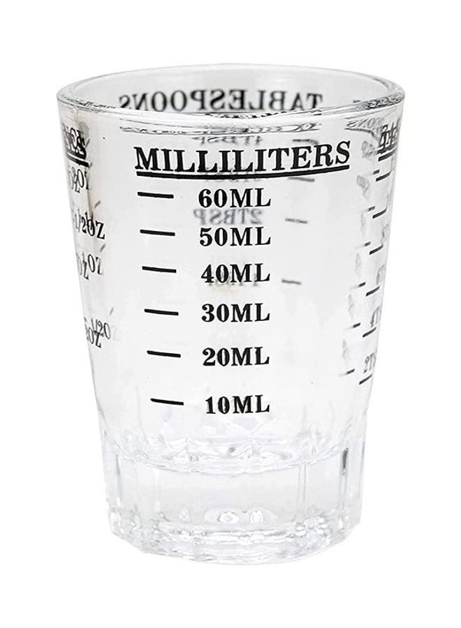 2-Piece Espresso Measuring Cup Scale Set Clear 60ml