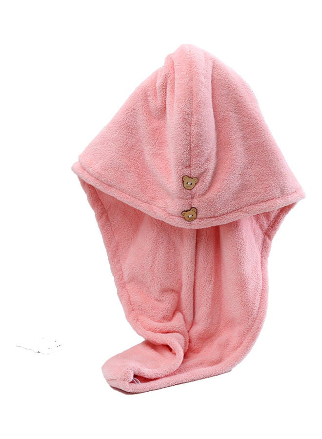 Generic 3-Piece Water Absorbent Hair Towel Wrap Shower Cap With Button Set Pink/Blue/Brown 65cm  - Image 2