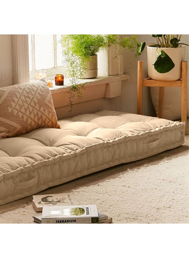 Kunzita - Decorative Floor Cushion Linen Beige 72x42cm - Image 1