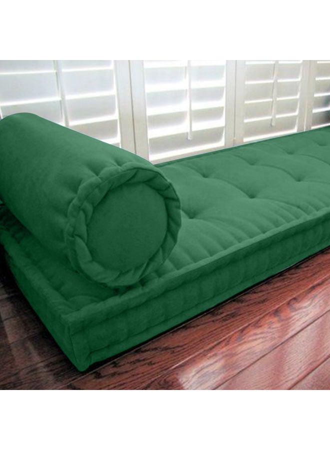 Kunzita - Decorative Floor Cushion linen Green 72x42cm - Image 1