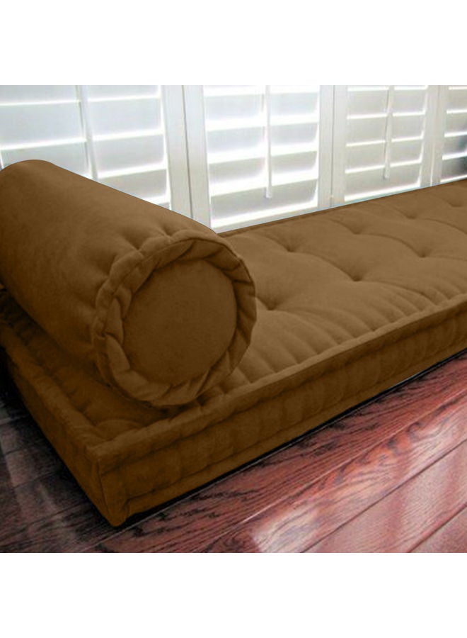Kunzita - Decorative Floor Cushion Linen Brown 72x42cm - Image 1