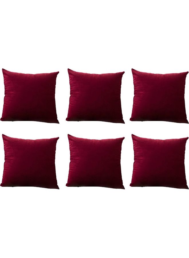 Kunzita 6-Piece Decorative Filled Cushion Set Red 30x30cm - Image 1