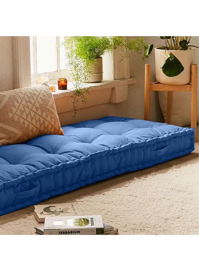 Kunzita - Decorative Floor Cushion linen Blue 72x42cm - Image 1