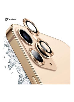 Techshare 3-Piece Camera Lens Protector For Apple iPhone 12 Pro Max Gold  - Image 3