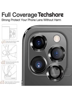 Techshare 3-Piece Camera Lens Protector For Apple iPhone 12 Pro Black  - Image 2