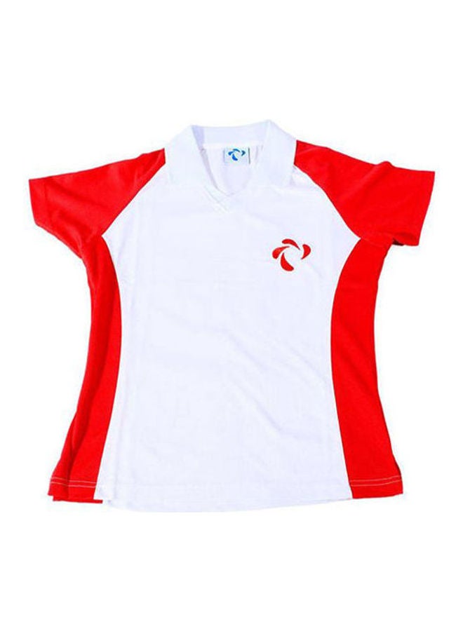 DIDO'S - Plain Basic Polo Neck Shirt Red / White - Image 1