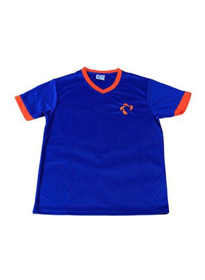 DIDO'S Plain Basic V-Neck Shirt Blue / Orange