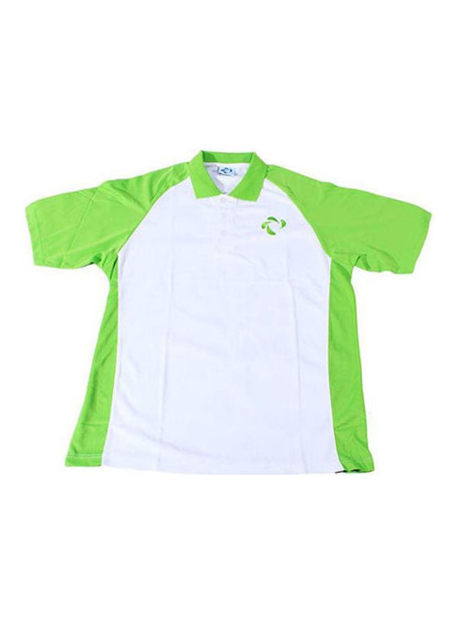 DIDO'S - Plain Basic Polo Neck Shirt White / Green - Image 1