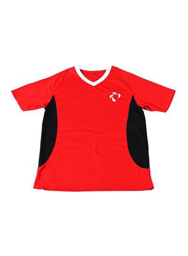 Plain Basic V-Neck Shirt Red / Black - v1629050614/N50081278V_1