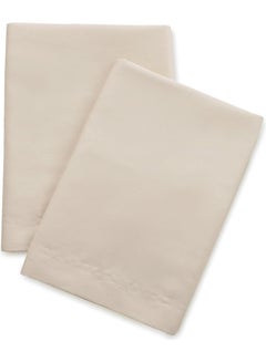 Trident 3-Piece 300 Thread Count 100% Cotton rich Solid Luxury King Bedsheet Set includes 1xFitted Sheet 201x183x41cm 2xPillow Cover Cotton Beige 201x183x41cm  - Image 3