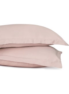 Trident 3-Piece 300 Thread Count 100% Cotton rich Solid Luxury King Bedsheet Set includes 1xFitted Sheet 201x183x41cm 2xPillow Cover Cotton Pink 201x183x41cm  - Image 4