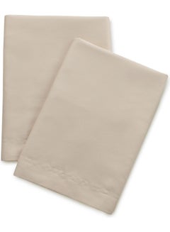 Trident 3-Piece 500 Thread Count 100% Cotton rich Solid Luxury King Bedsheet Set includes 1xFitted Sheet 201x183x41 cm 2xPillow Cover Cotton Beige 201x183x41cm  - Image 4