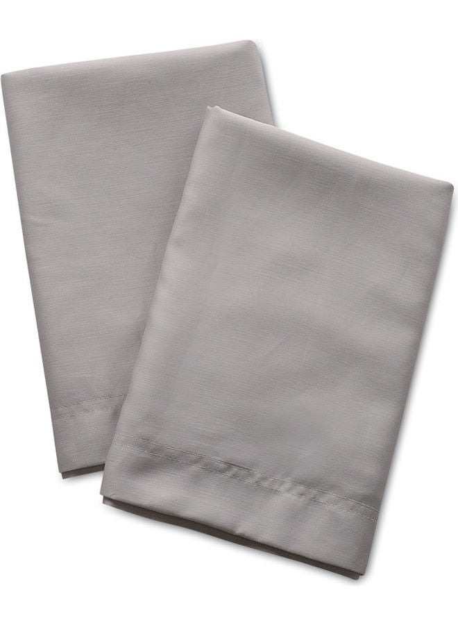 Trident - 3-Piece 500 Thread Count 100% Cotton rich Solid Luxury King Bedsheet Set includes 1xFitted Sheet 201x183x41cm 2xPillow Cover Cotton Silver 201x183x41cm - Image 1