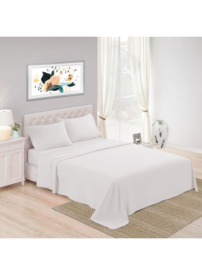 ترايدنت طقم ملاءات سرير كينج فاخر مكون من 3 قطع من القطن بنسبة 100% بكثافة 500 خيط، يتضمن ملاءة واحدة مقاس 72 × 79 + 16 بوصة و2 غطاء وسادة - Image 1