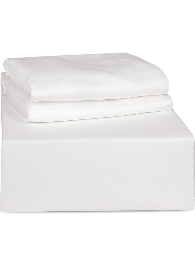 ترايدنت طقم ملاءات سرير كينج فاخر مكون من 3 قطع من القطن بنسبة 100% بكثافة 500 خيط، يتضمن ملاءة واحدة مقاس 72 × 79 + 16 بوصة و2 غطاء وسادة - Image 2